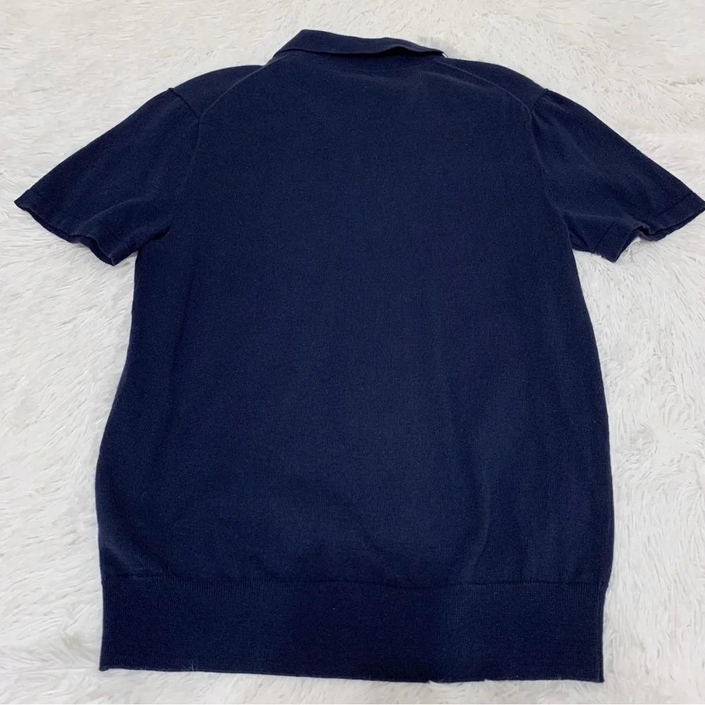 J Crew Men's short‎ sleeve Navy Polo popover sweater